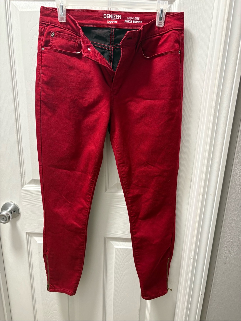 Denizen by Levi's Red High-Rise Ankle Skinny Jeans